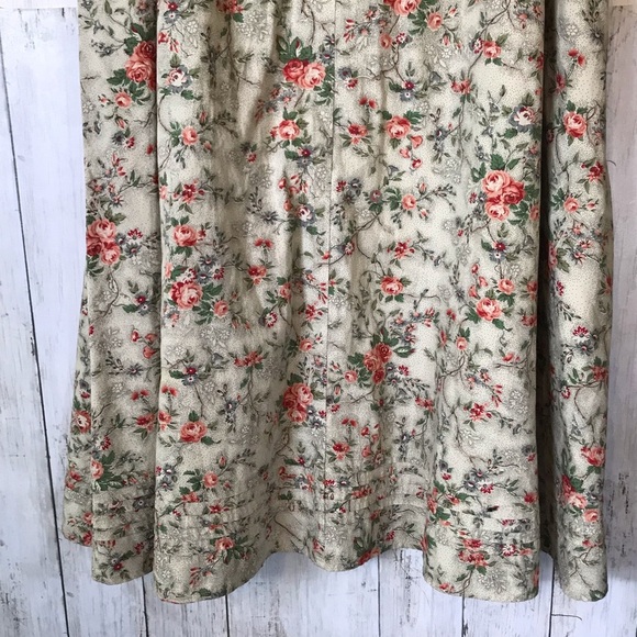 RALPH LAUREN Prairie Peasant Skirt / Pearl Snap Buttons + Pretty Calico Print - Picture 10 of 12